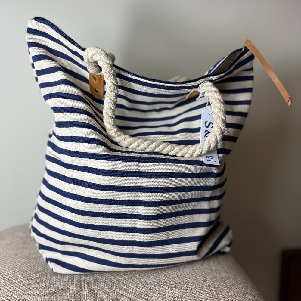 Summer & Rose Striped Tote Bag